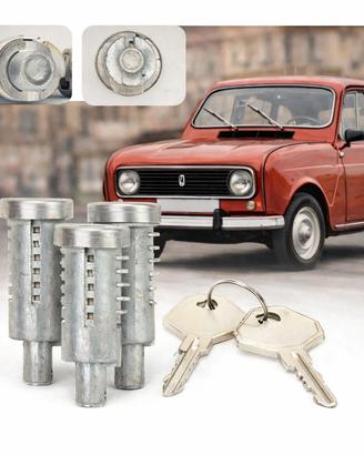 Kit 3 serrature x Renault 4 R4 R5 R6 Con 2 chiavi