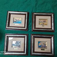 Quadretti 4 stagioni olio su foglia d'Oro