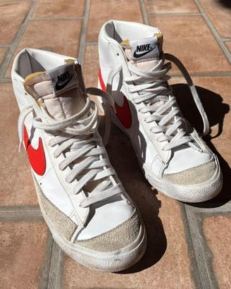 Nike Blazer Mid Bianche Rosse Taglia 42.5
