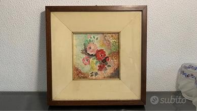 Quadro Dipinto su ceramica con firma del 1976