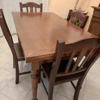 Set Sala da Pranzo: Tavolo Allungabile in Legno + 