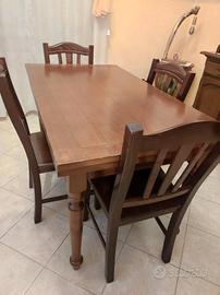 Set Sala da Pranzo: Tavolo Allungabile in Legno + 