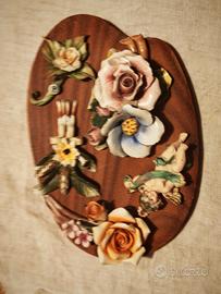 ceramiche floreali e cherubino Capodimonte vintage