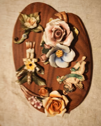 ceramiche floreali e cherubino Capodimonte vintage