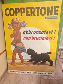 locandina telata coppertone vintage