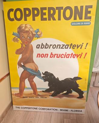 locandina telata coppertone vintage