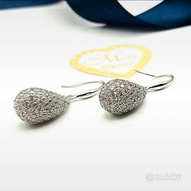 Orecchini goccia acciaio brillanti da donna 