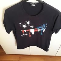 T-shirt Alessandrini Homme, nera, stampa tg. 48