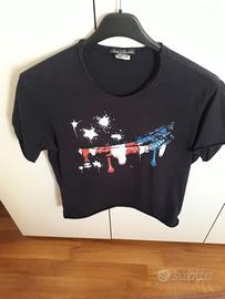 T-shirt Alessandrini Homme, nera, stampa tg. 48