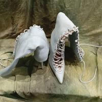 Stivali donna tacco alto con lacci - n. 37