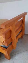LETTO SINGOLO ARTIGIANALE LEGNO -SPECCHIO VINTAGE