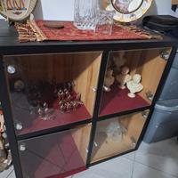 Mobile legno nero con vetrina studio /ufficio