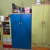 Armadi per camera per bambini, verdi e celesti