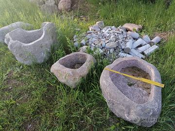 Fioriere in pietra calcarea