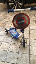 monopattini per bimbo spider man e capitan america