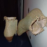 tronchetto pelle intrecciata verde n.37