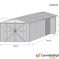 Box auto in Acciaio lamiera 360x514cm 18mq beige