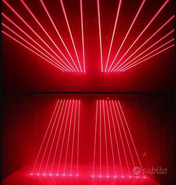 2 Effetti Laser, 8 occhi, rosso, auto, music, rgb