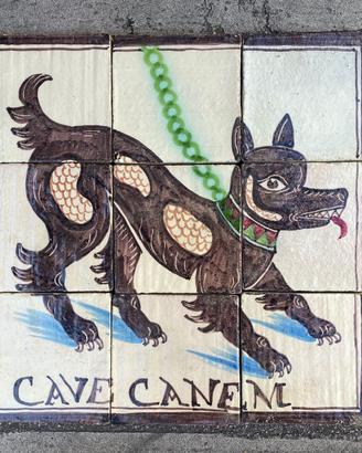Mattonella riggiola Attenti al cane Cave canem