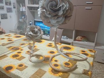 2 piantana a forma di rosa regolabile da espo