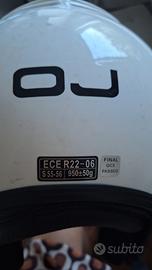 Casco jet OJ bianco S 55-56 – ECE 22.06 