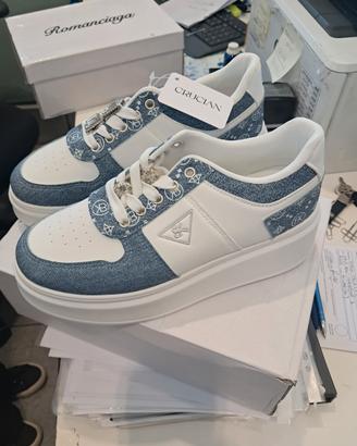 Sneakers platform denim Crucian 🩵