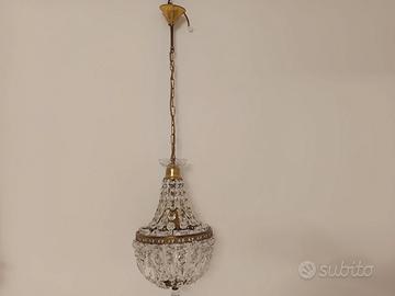 Lampadario  stile impero color oro a mongolfiera