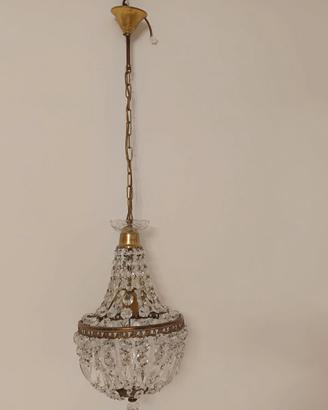 Lampadario  stile impero color oro a mongolfiera