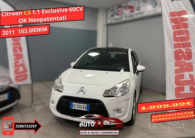 Citroen C3 1.1 Exclusive 60CV OK Neopatentati