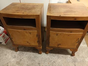 Coppiia comodini vintage in legno 