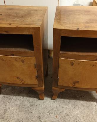 Coppiia comodini vintage in legno 