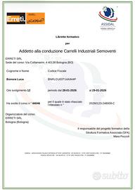 Lavoro carrelli elevatori