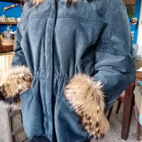 Giacca da donna in camoscio blu