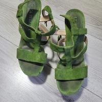 Scarpa a sandalo alta verde taglia 37 Luca Stefani