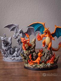 Diorama Pokémon Charizard evoluzioni da dipingere