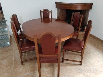 Tavolo rotondo allungabile + 6 sedie