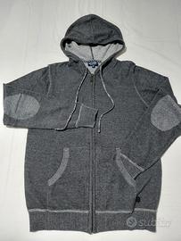 felpa leggera garzata con cappuccio