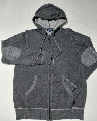 felpa leggera garzata con cappuccio