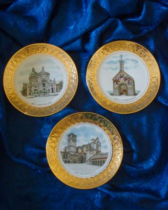 3 piattini ceramica Assisi.  Edelstein Bavaria