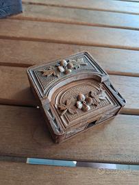 Antico porta orologio da tasca intagliato a mano F