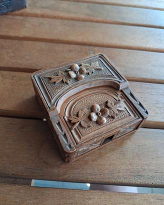 Antico porta orologio da tasca intagliato a mano F