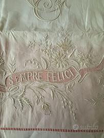 Antico Lenzuolo e copri cuscini matrimoniali