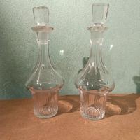 Coppia Bottiglie In Cristallo Anni 50 Antiquariato