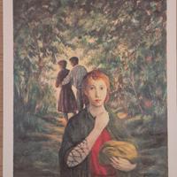 Domenico Purificato La Pastora litografia Treccani