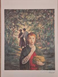 Domenico Purificato La Pastora litografia Treccani