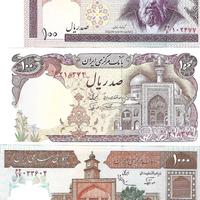 3 banconote IRAN 1982-95  Pick 135+138f+140g UNC