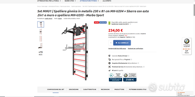 spalliera ginnica con supporto dip/trazioni