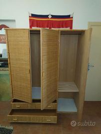 armadio vimini 3 ante 2 cassetti