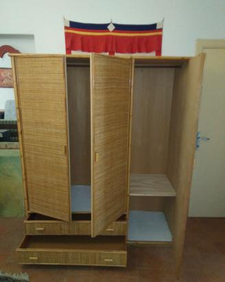 armadio vimini 3 ante 2 cassetti