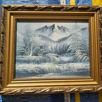 Dipinto olio su tela quadro natura morta paesaggio